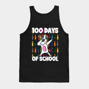 100 Days of School Crayon Dabbing Unicorn Magic Tank Top